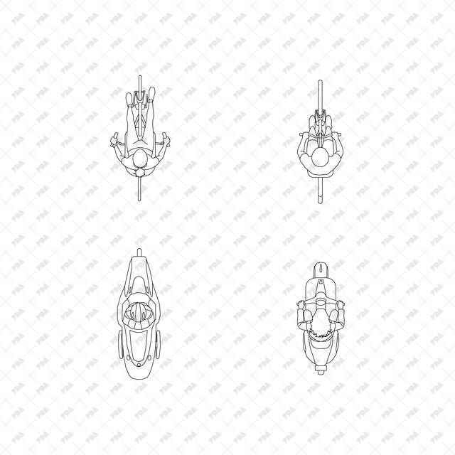 CAD, Vector, PNG Vehicles and Riders in Top View
