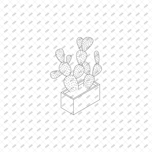 CAD, Vector, PNG Isometric Cactuses in Planters - Post Digital Architecture — Free and Affordable Resources for Architects