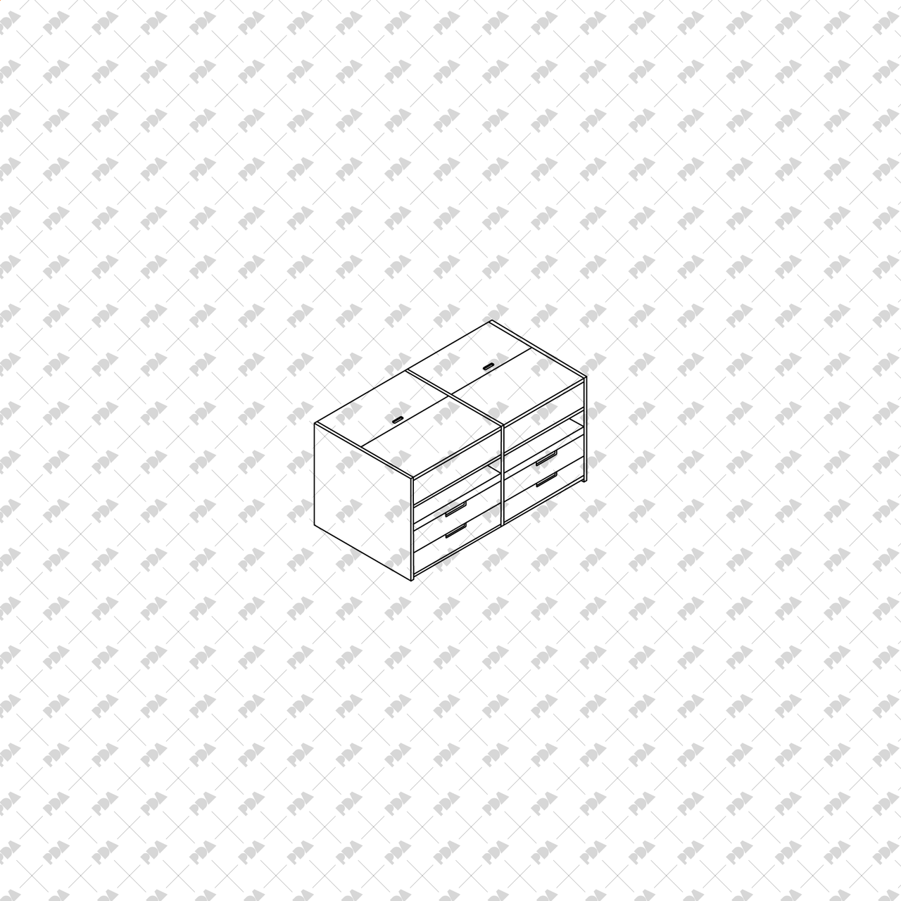 CAD, Vector Isometric Wardrobe Set