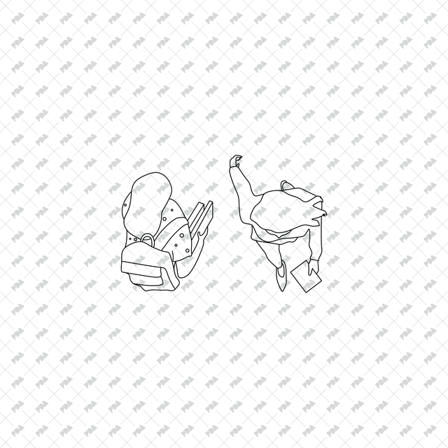 CAD, Vector, PNG Library Characters in Top View - Post Digital Architecture — Free and Affordable Resources for Architects