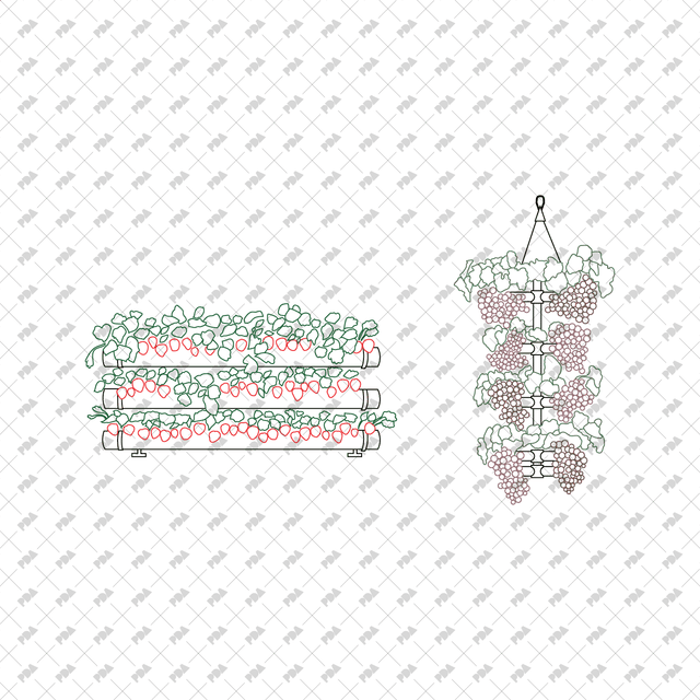 CAD, Vector, PNG Hydroponic Plants in Color and B/W - Post Digital Architecture — Free and Affordable Resources for Architects