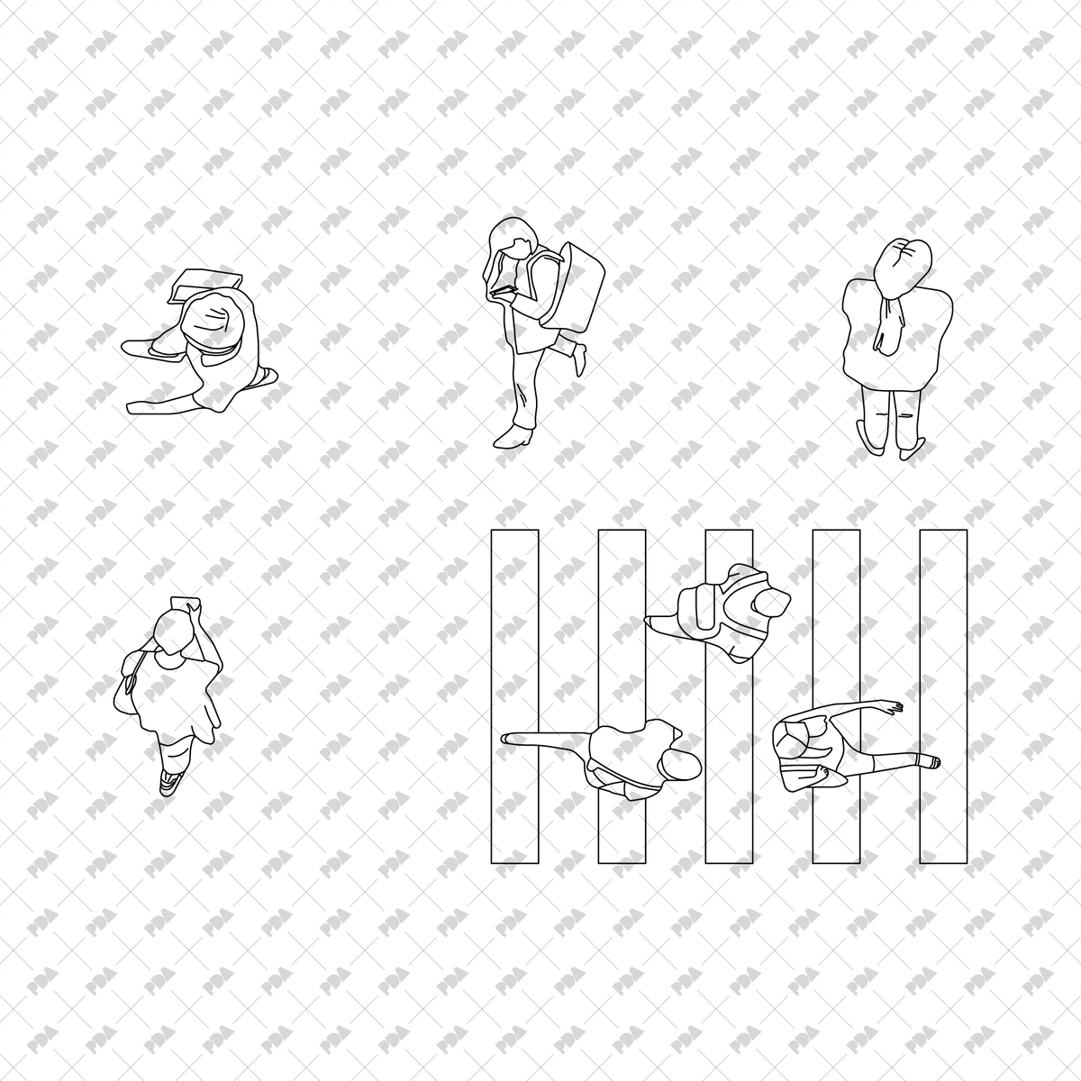 CAD, Vector Characters in Top View Multi-Pack