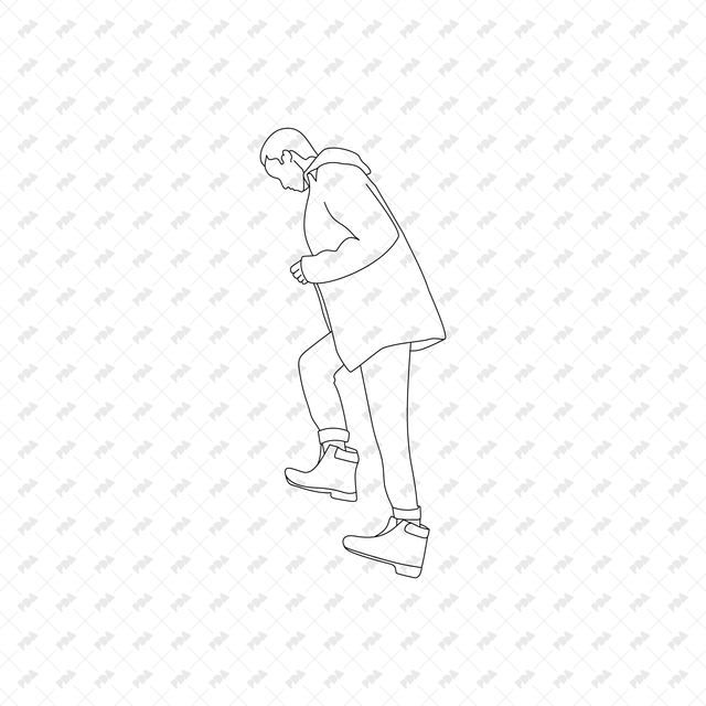 CAD, Vector, PNG Characters Climbing Stairs in Side View - Post Digital Architecture — Free and Affordable Resources for Architects