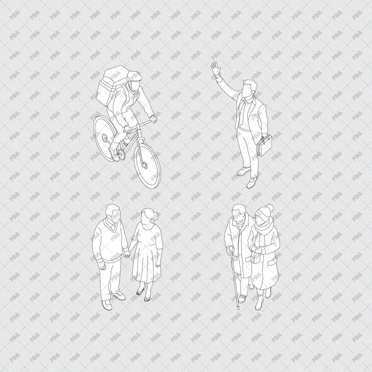 CAD, Vector Isometric Urban Furniture