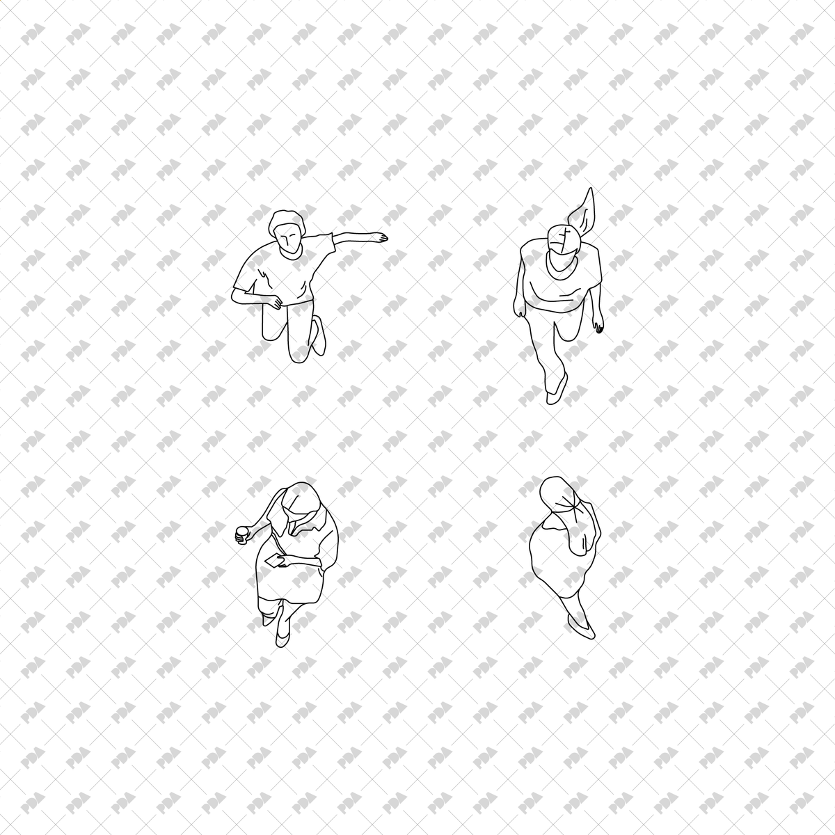 CAD, Vector Characters in Top View Multi-Pack