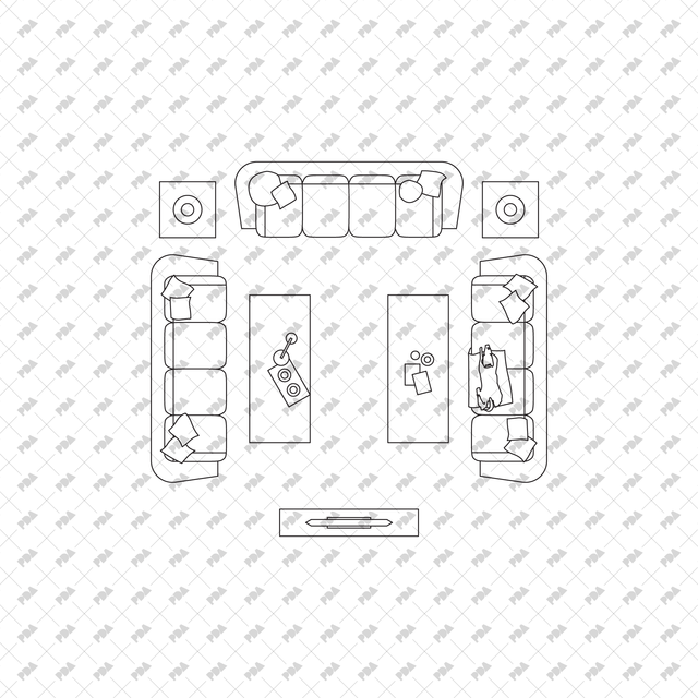 CAD, Vector, PNG Living Rooms in Top View - Post Digital Architecture — Free and Affordable Resources for Architects