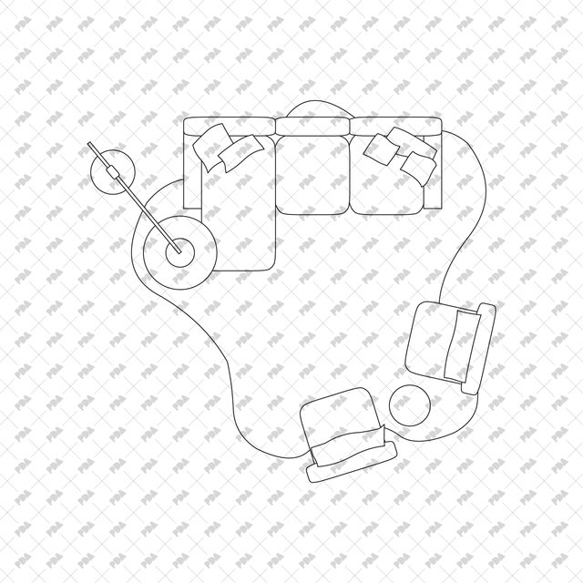 CAD, Vector, PNG Living Rooms in Top View - Post Digital Architecture — Free and Affordable Resources for Architects