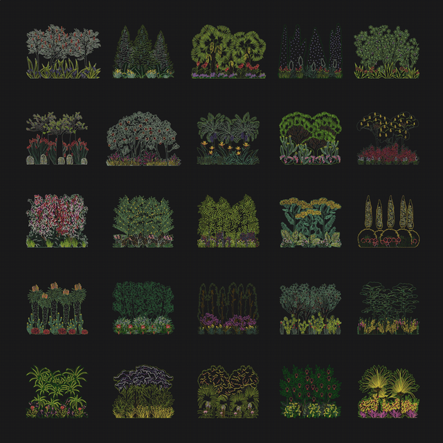 CAD, Vector Groves of Trees in Color and B/W - Post Digital Architecture — Free and Affordable Resources for Architects