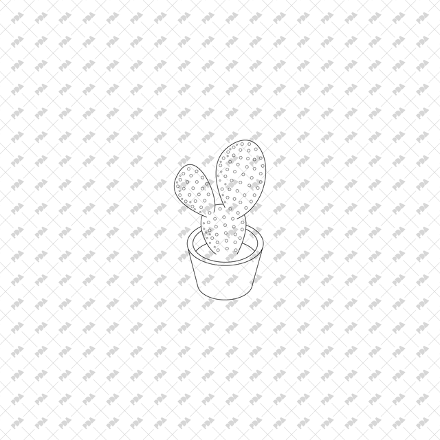 CAD, Vector, PNG Isometric Cactuses in Planters - Post Digital Architecture — Free and Affordable Resources for Architects