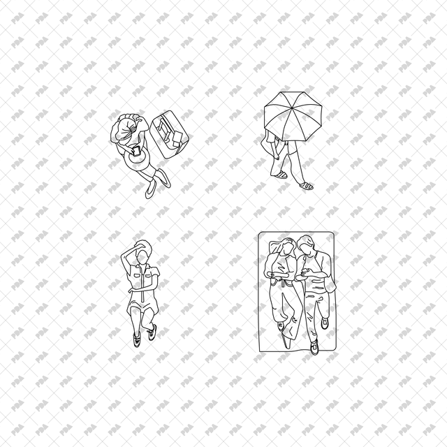 CAD, Vector Characters in Top View Multi-Pack