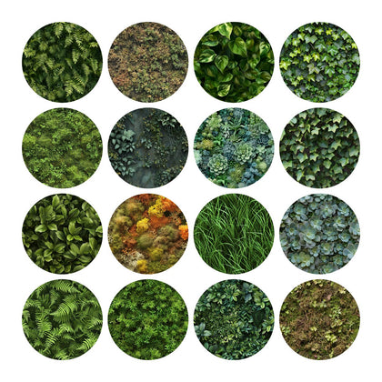 Tree Greenery Tileable Texture Pattern Library - Seamless Green Plant Wall Textures