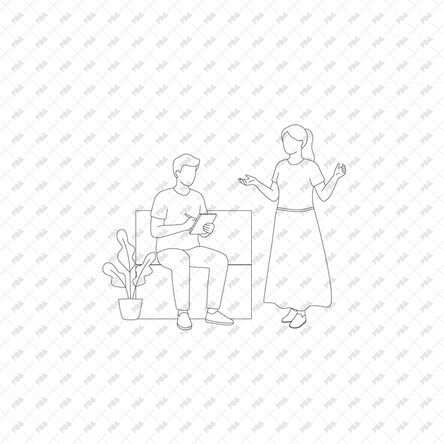 CAD, Vector, PNG People Doing Urban Activities in Front and Side Views - Post Digital Architecture — Free and Affordable Resources for Architects