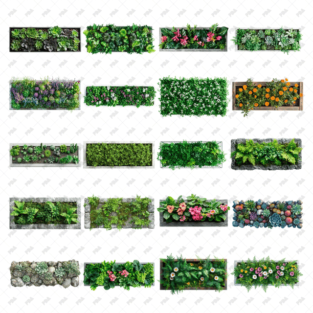 PNG Street Plants in Planters in Top View - Post Digital Architecture — Free and Affordable Resources for Architects