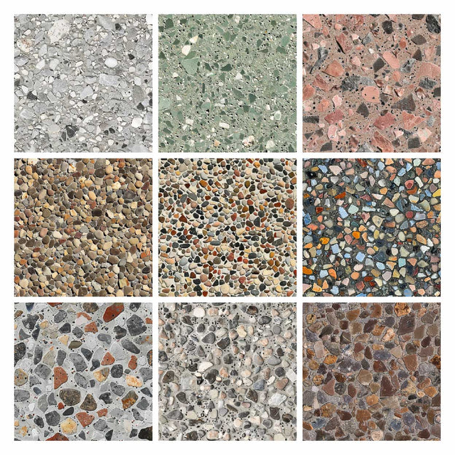 Plastic Aggregate Indesign Pattern Library - Exposed Aggregate Textures
