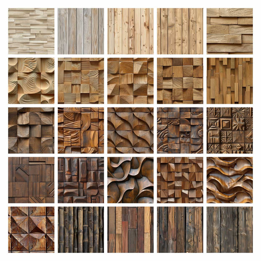 Line Texture Cladding Pattern Library - Seamless Wood Wall Cladding Textures