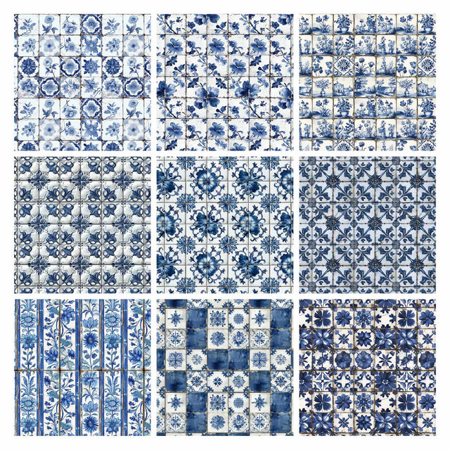 Illustrator Pattern Library - Delft Tiles Textures