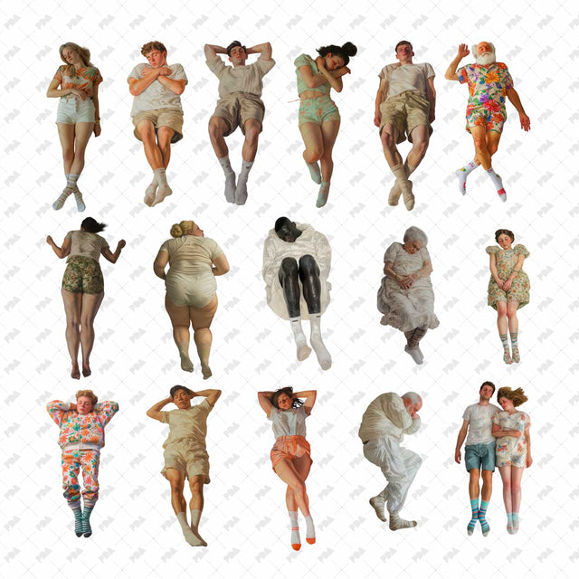 PNG Sleeping People in Top and Back View Set - Post Digital Architecture — Free and Affordable Resources for Architects