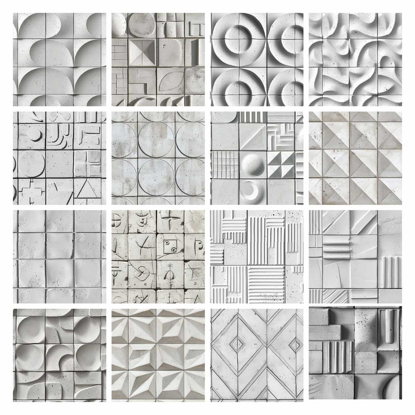 Reference Library Tile Illustrator Pattern Library - Raster Realistic Seamless Concrete Tiles ...