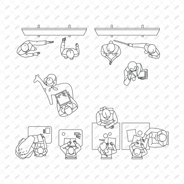 CAD, Vector School and Kindergarten in Top View