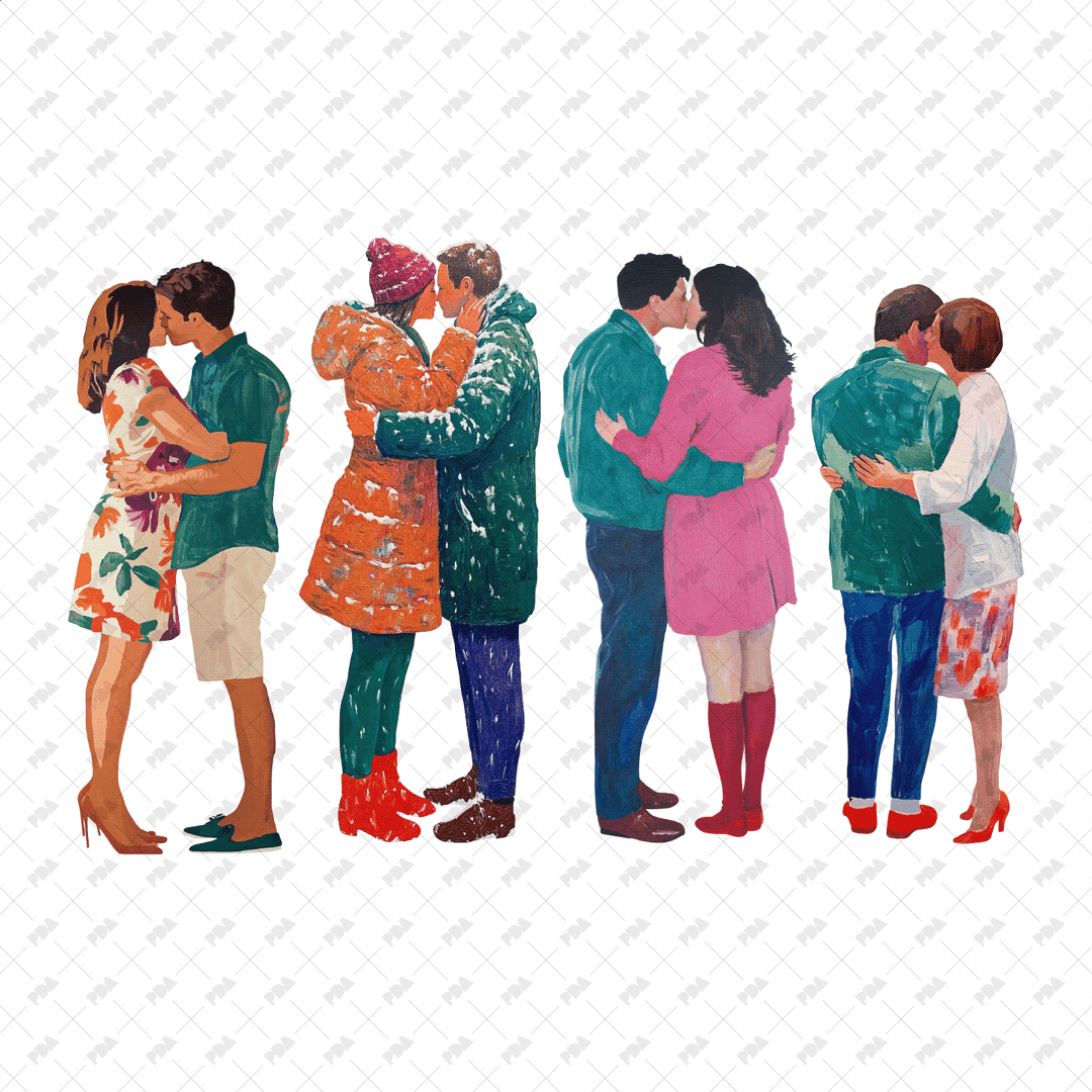 PNG Cutout Couples in Love - Kissing and Hugging