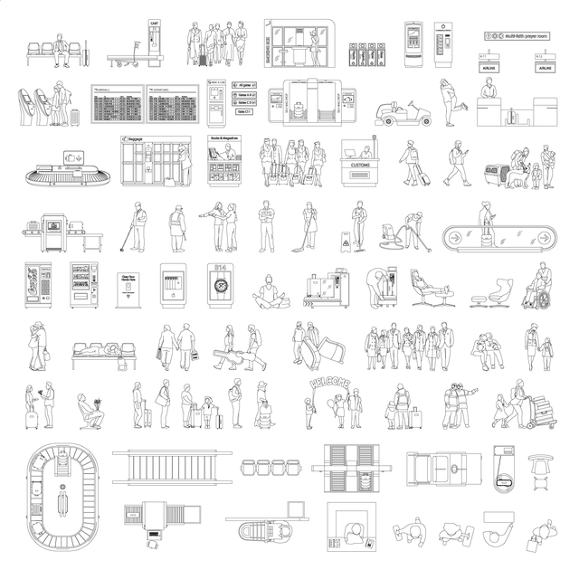 CAD, Vector Airport Design Multi Pack (Top & Side View) - Post Digital Architecture — Free and Affordable Resources for Architects