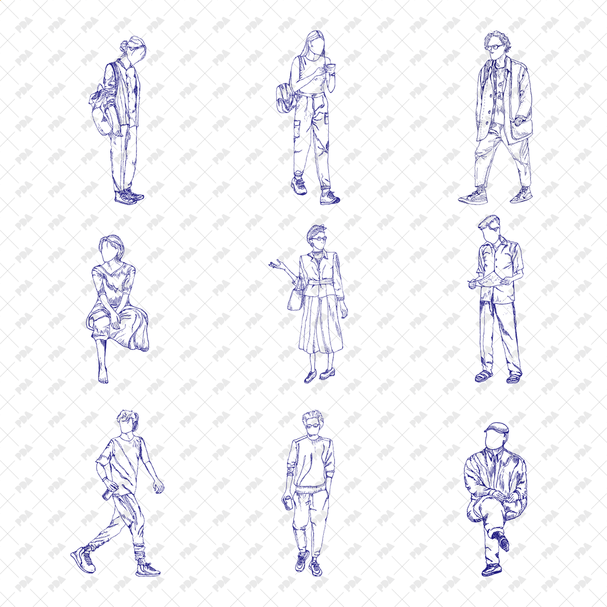 PNG Hand-Drawn Street Characters