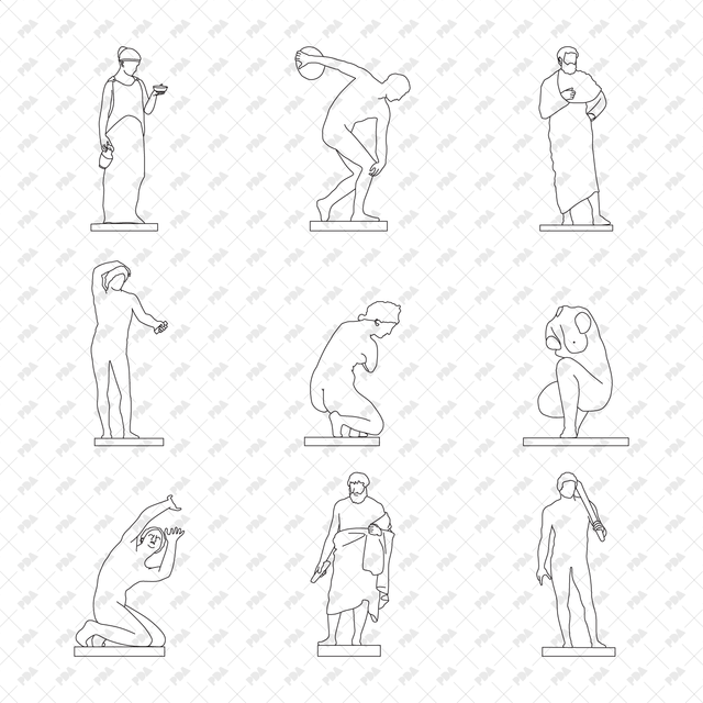 CAD, Vector Ancient Statues - Post Digital Architecture — Free and Affordable Resources for Architects