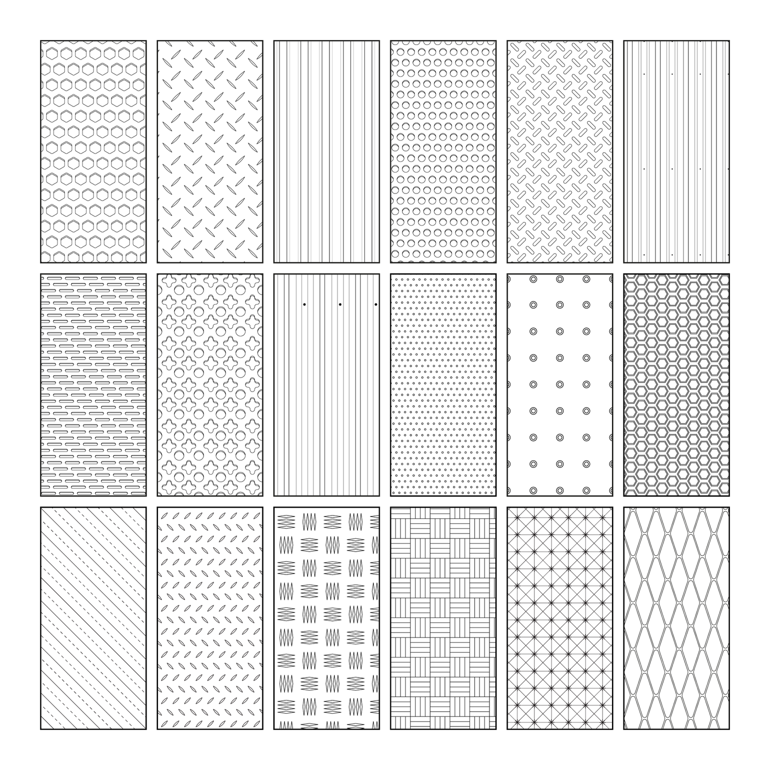 Illustrator Pattern Library - Metal Patterns Big Set | Post Digital ...