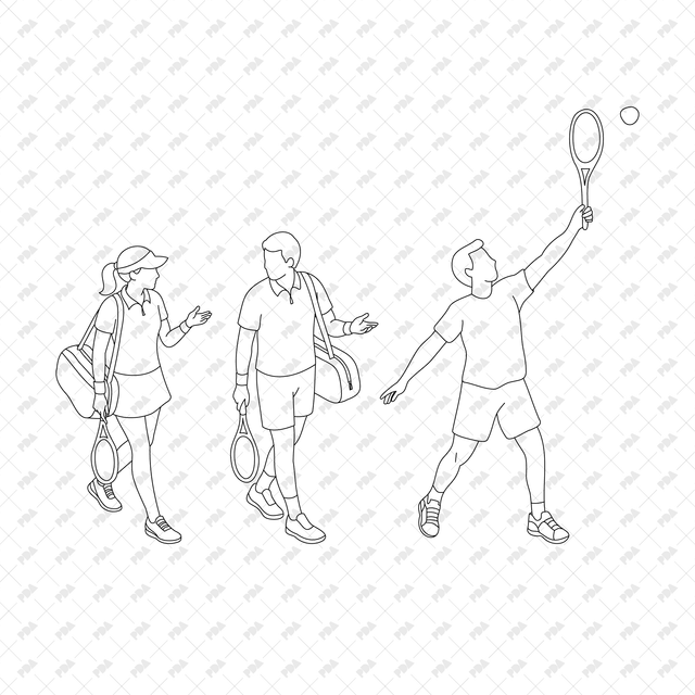 CAD, Vector, PNG Isometric Racket Sports, Tennis Badminton Pickleball - Post Digital Architecture — Free and Affordable Resources for Architects
