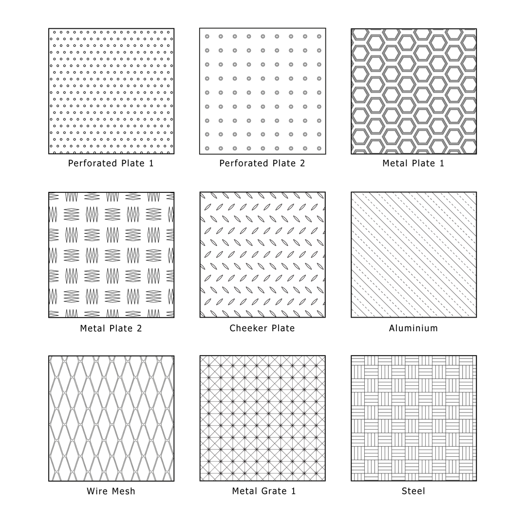 Metal Pattern Kit Illustrator Pattern Library - Metal Patterns Big Set