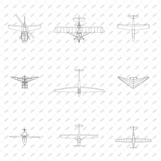CAD, Vector, PNG Aviation Devices in Top View - Post Digital Architecture — Free and Affordable Resources for Architects