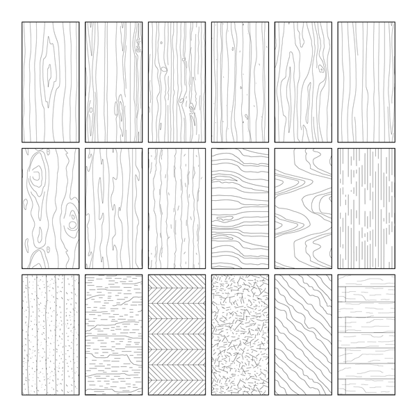 Illustrator Pattern Library - Wooden Patterns Big Set