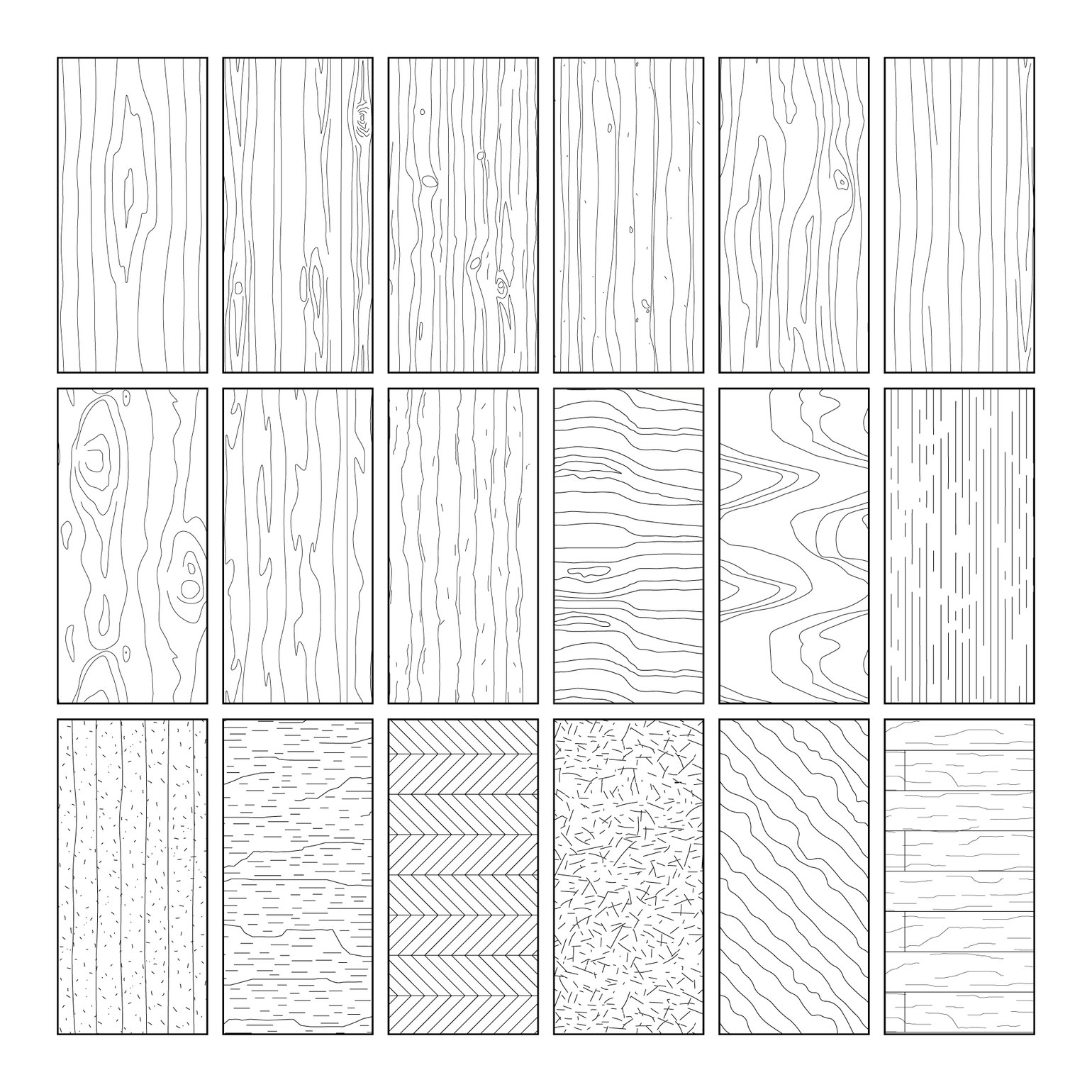 Timber Pattern Sample Illustrator Pattern Library - Wooden Patterns Big Set