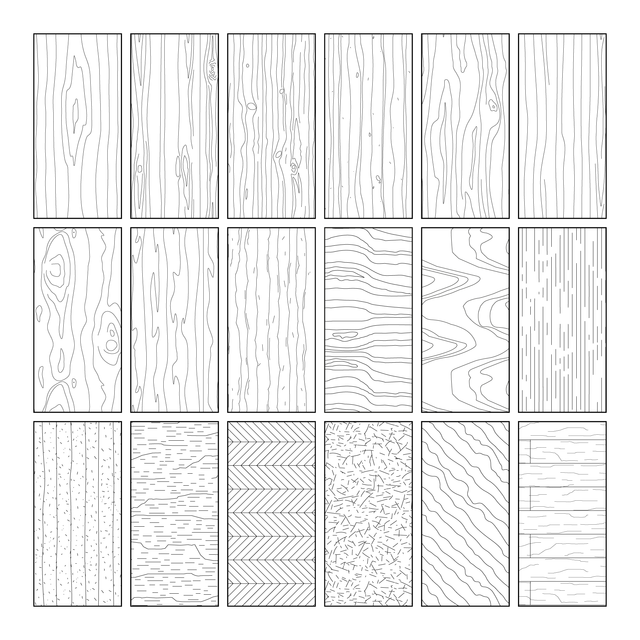 Illustrator Pattern Library - Wooden Patterns Big Set