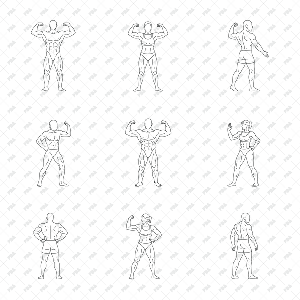 CAD Vector PNG Bodybuilders