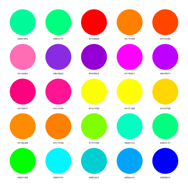 Illustrator Swatches Library - Fluorescent Colors