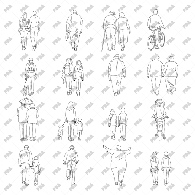 CAD, Vector People in Back View - Post Digital Architecture — Free and Affordable Resources for Architects