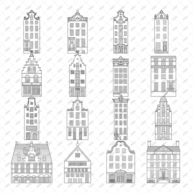 CAD, Vector, PNG Buildings' Facades - Post Digital Architecture — Free and Affordable Resources for Architects