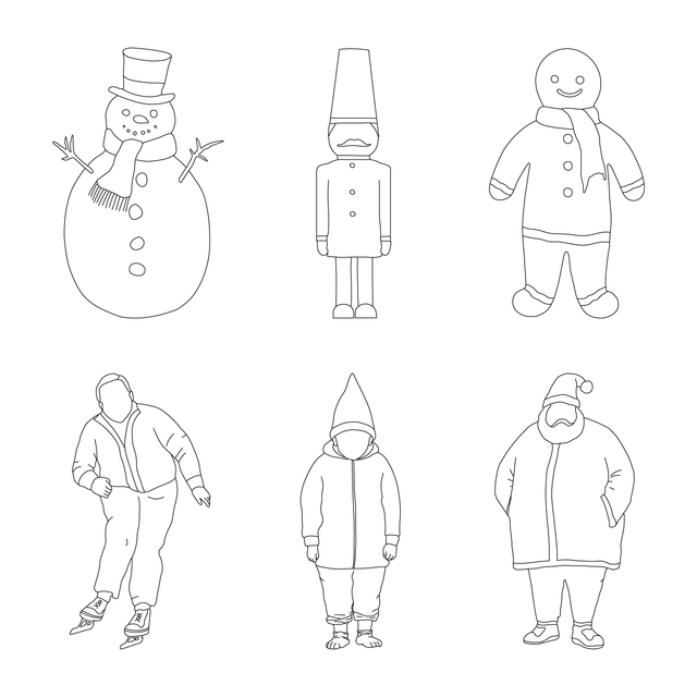CAD, Vector Winter Fun Characters Set