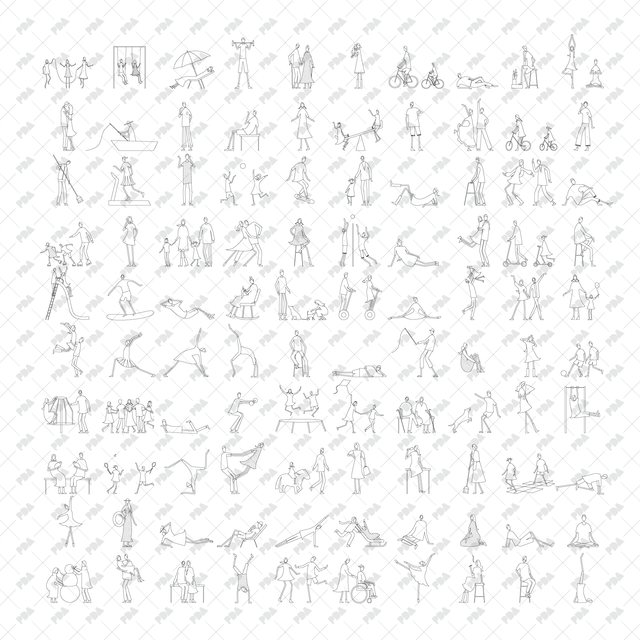 CAD, Vector, PNG Japanese Style Characters in Side and Front View - Post Digital Architecture — Free and Affordable Resources for Architects