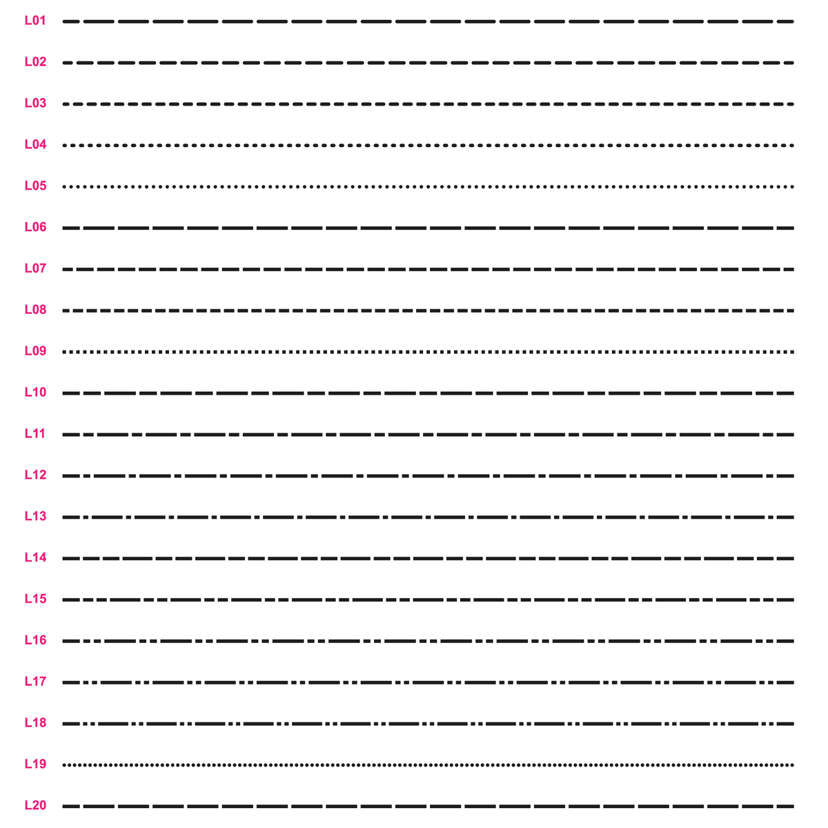 Dashed Line Col Vector Vector Dashed and Dotted Lines