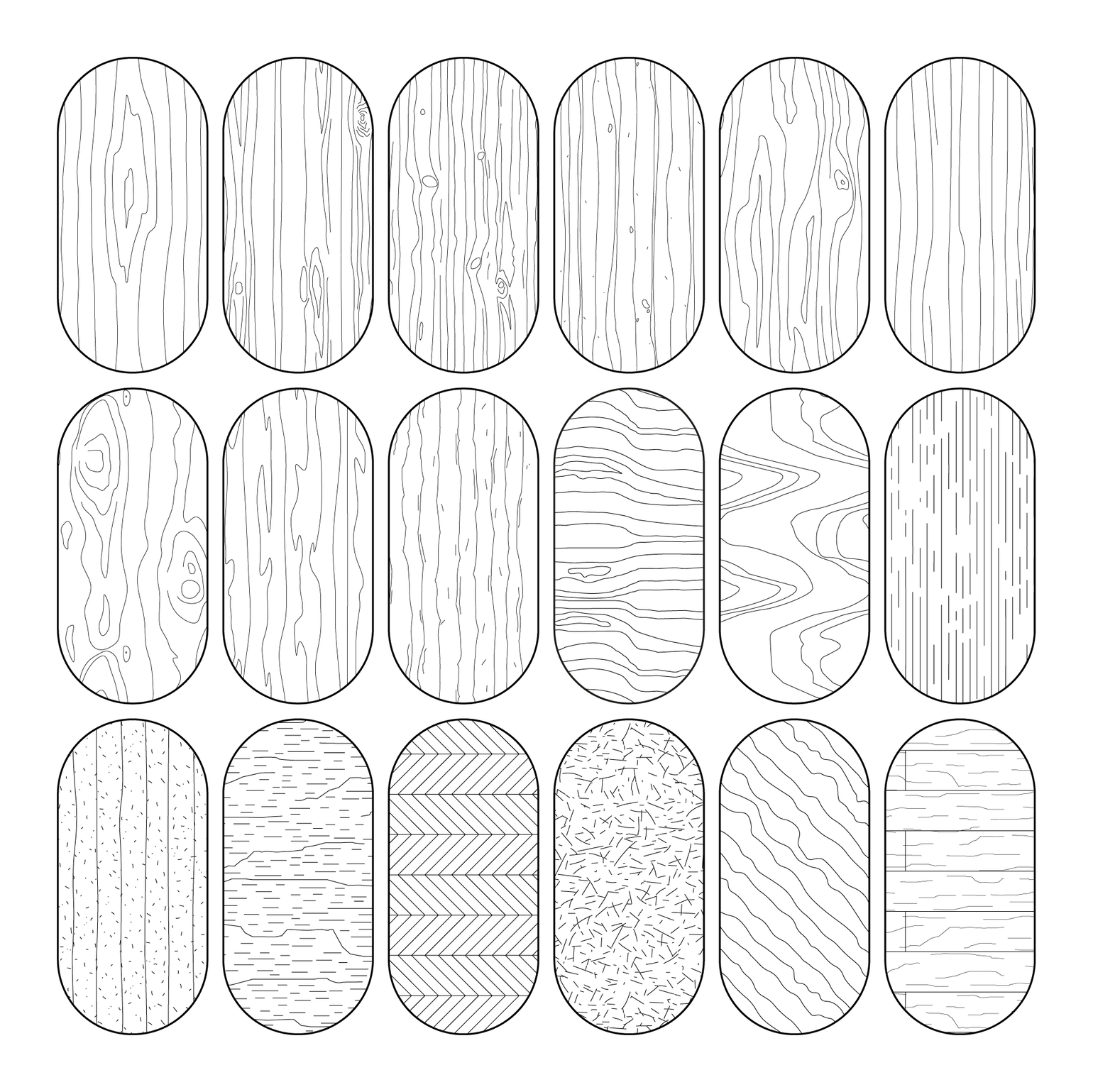 Pattern Path Posts Illustrator Pattern Library - Wooden Patterns Big Set | Post Digital ...