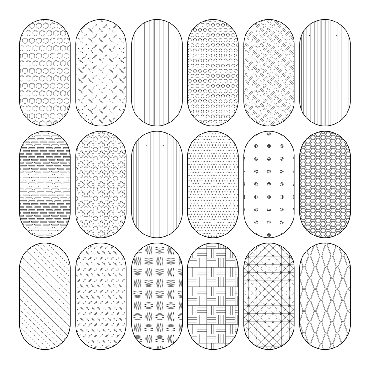 Metal Slapper Patterns Illustrator Pattern Library - Metal Patterns Big Set