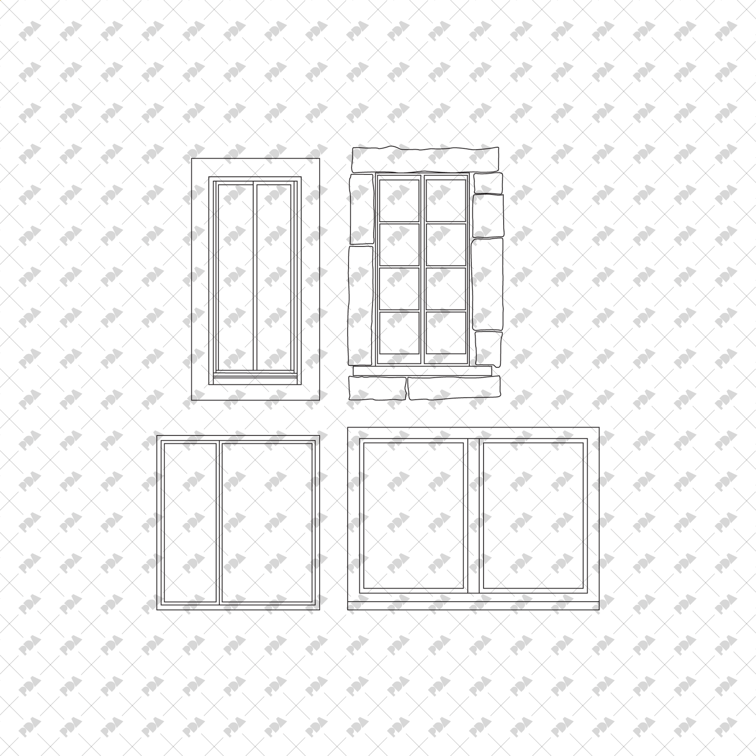 CAD, Vector Windows Set | Post Digital Architecture | Post Digital ...