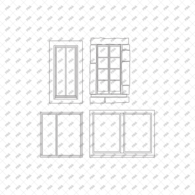 CAD, Vector Windows Set - Post Digital Architecture — Free and Affordable Resources for Architects