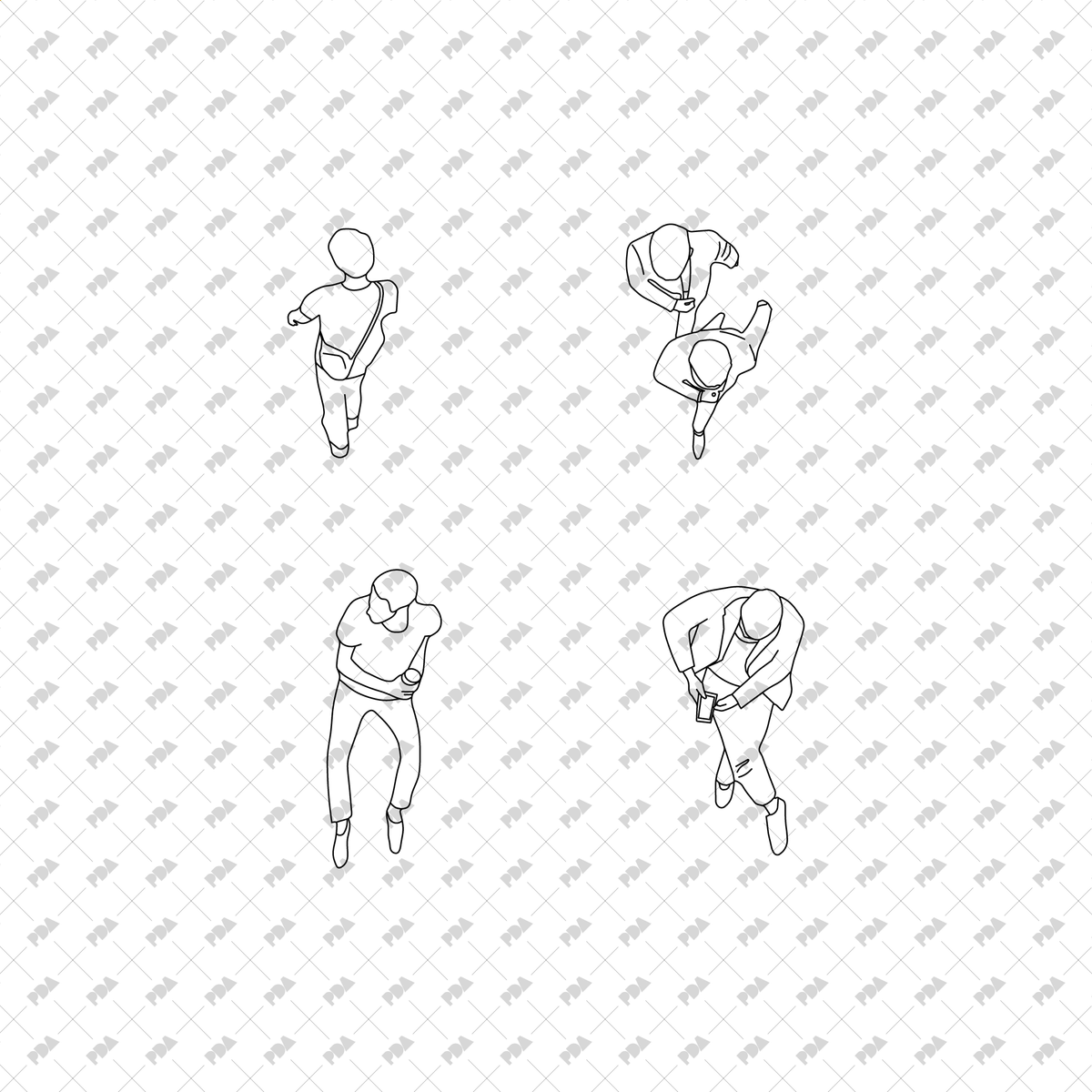 CAD, Vector Characters in Top View Multi-Pack