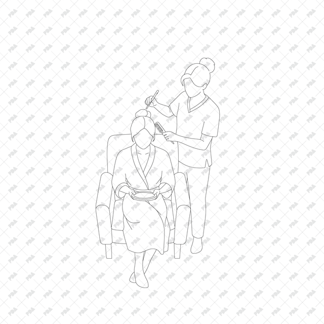 CAD, Vector, PNG Characters at Beauty Salon in Top View - Post Digital Architecture — Free and Affordable Resources for Architects