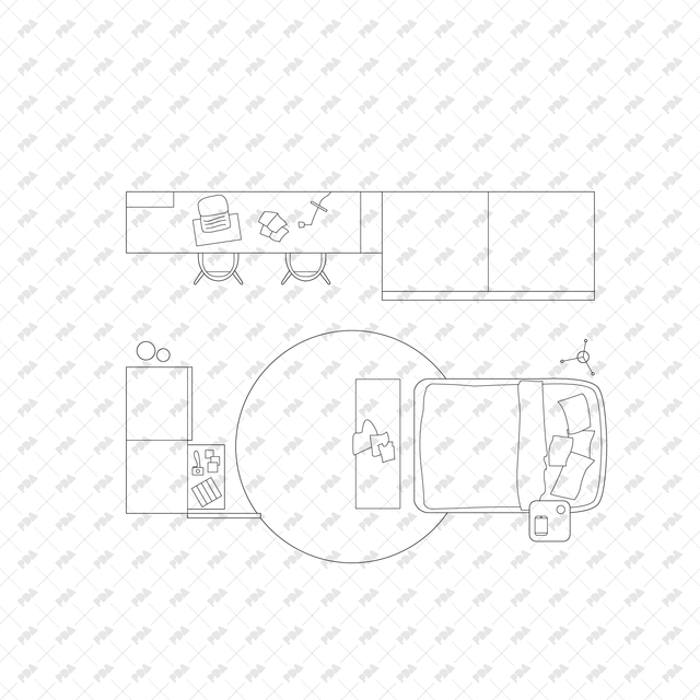 CAD, Vector, PNG Kids' Bedroom Layouts in Top View - Post Digital Architecture — Free and Affordable Resources for Architects