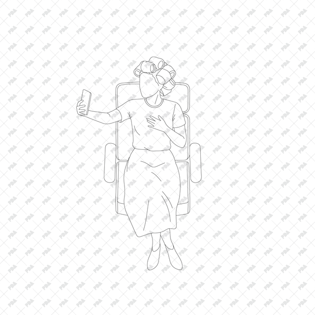 CAD, Vector, PNG Characters at Beauty Salon in Top View - Post Digital Architecture — Free and Affordable Resources for Architects