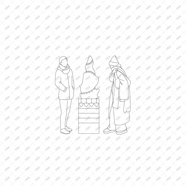 CAD, Vector, and PNG People in Winter and Christmas Activities, Front and Side Views - Post Digital Architecture — Free and Affordable Resources for Architects